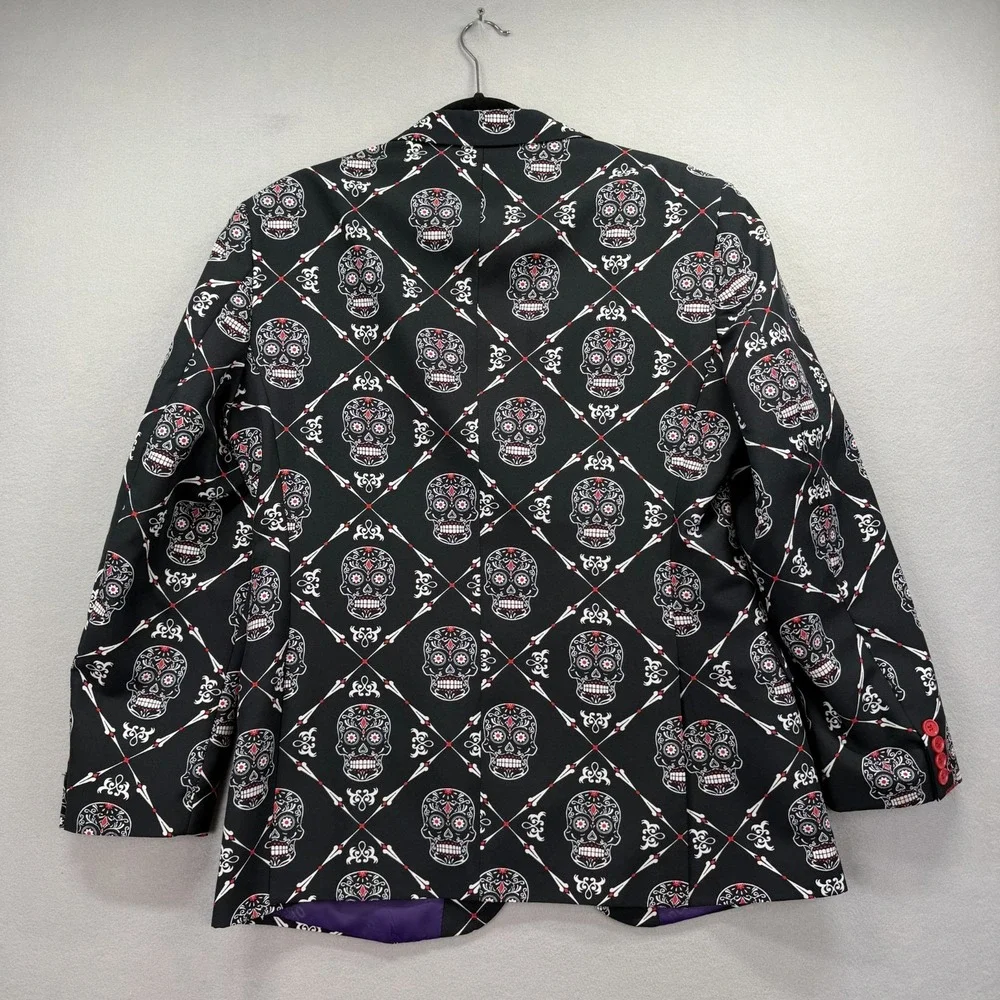 OppoSuits 2 Piece Jacket & Pants Mens 42 Black Haunting Hombre Halloween Costume